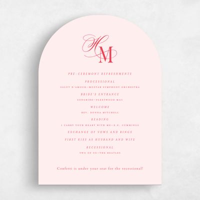 Lightest Blush, Pink Wedding Program - Jalen