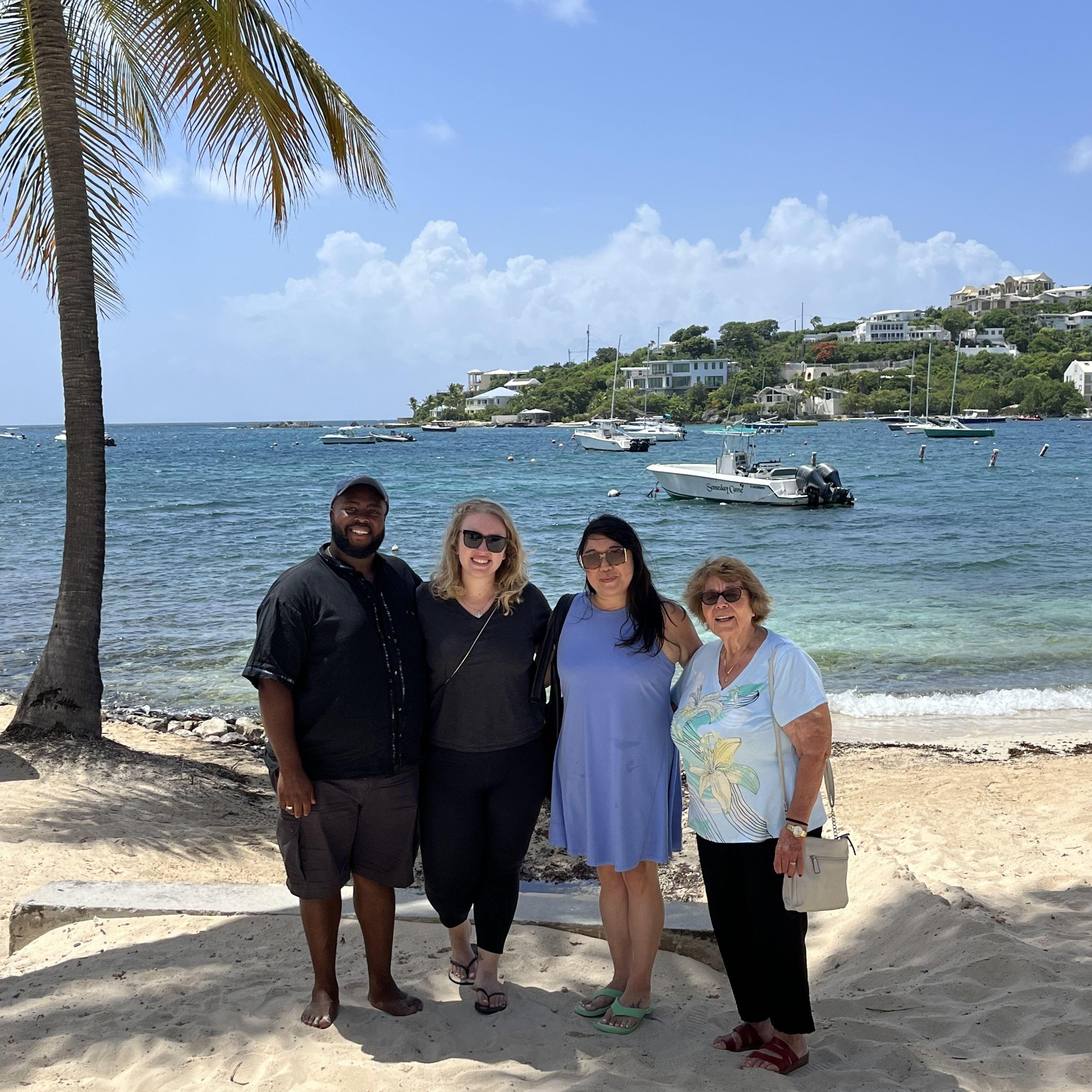 Blake's Surprise in St. Thomas (Blake, Katie, Alexis, Thea Alex)