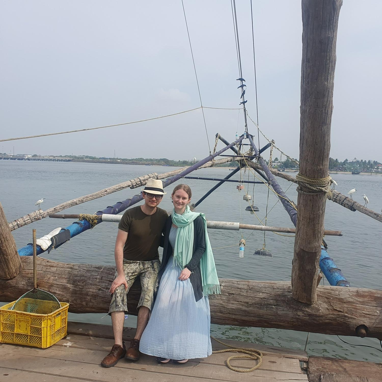 A traditional Chinese fishing net - Kochi, India - April 2024