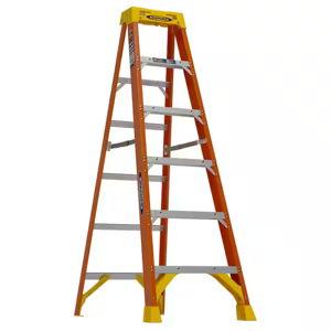 Werner - 6 ft. Fiberglass Step Ladder (10 ft. Reach Height) with 300 lb. Load Capacity