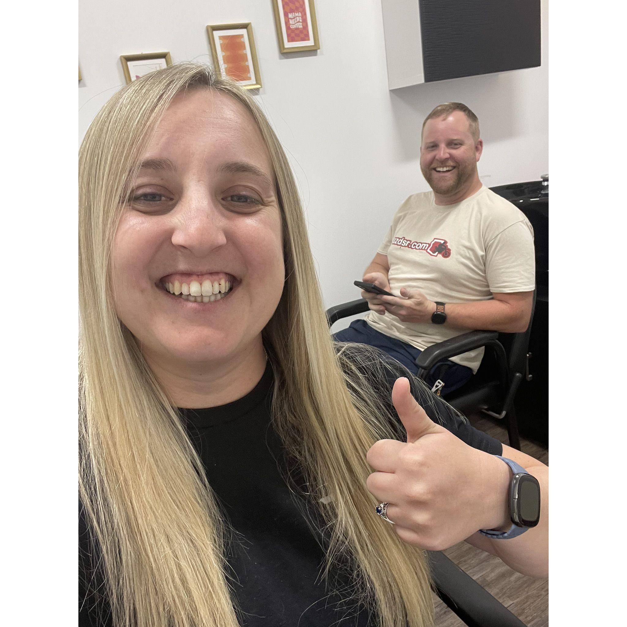 Sean being the best fiancé and bringing Heather food while she gets her hair done