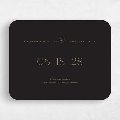 Brown Rounded Wedding Save the Date - Colbie Type