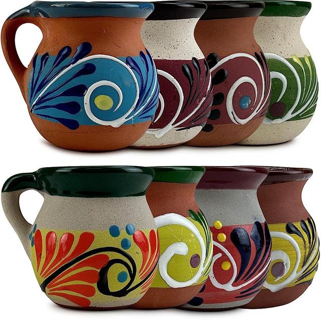 FFX Artesania Tazas Para Café de Barro Artisan Made Coffee Mugs - ASSORTED COLORS