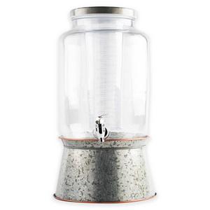 Heritage Home 3-Piece Galvanized Metal and Copper Beverage Dispenser and Infuser Set
