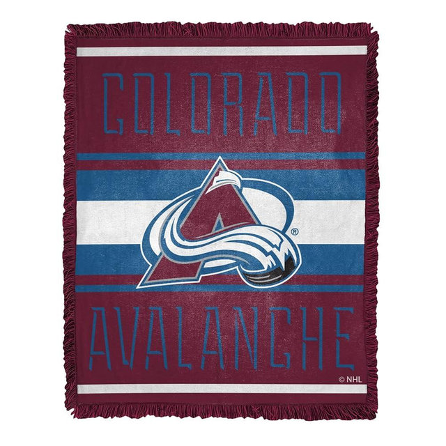 NORTHWEST NHL Colorado Avalanche Puck Stripe Woven Jacquard Throw 46" W x 60" L Blanket