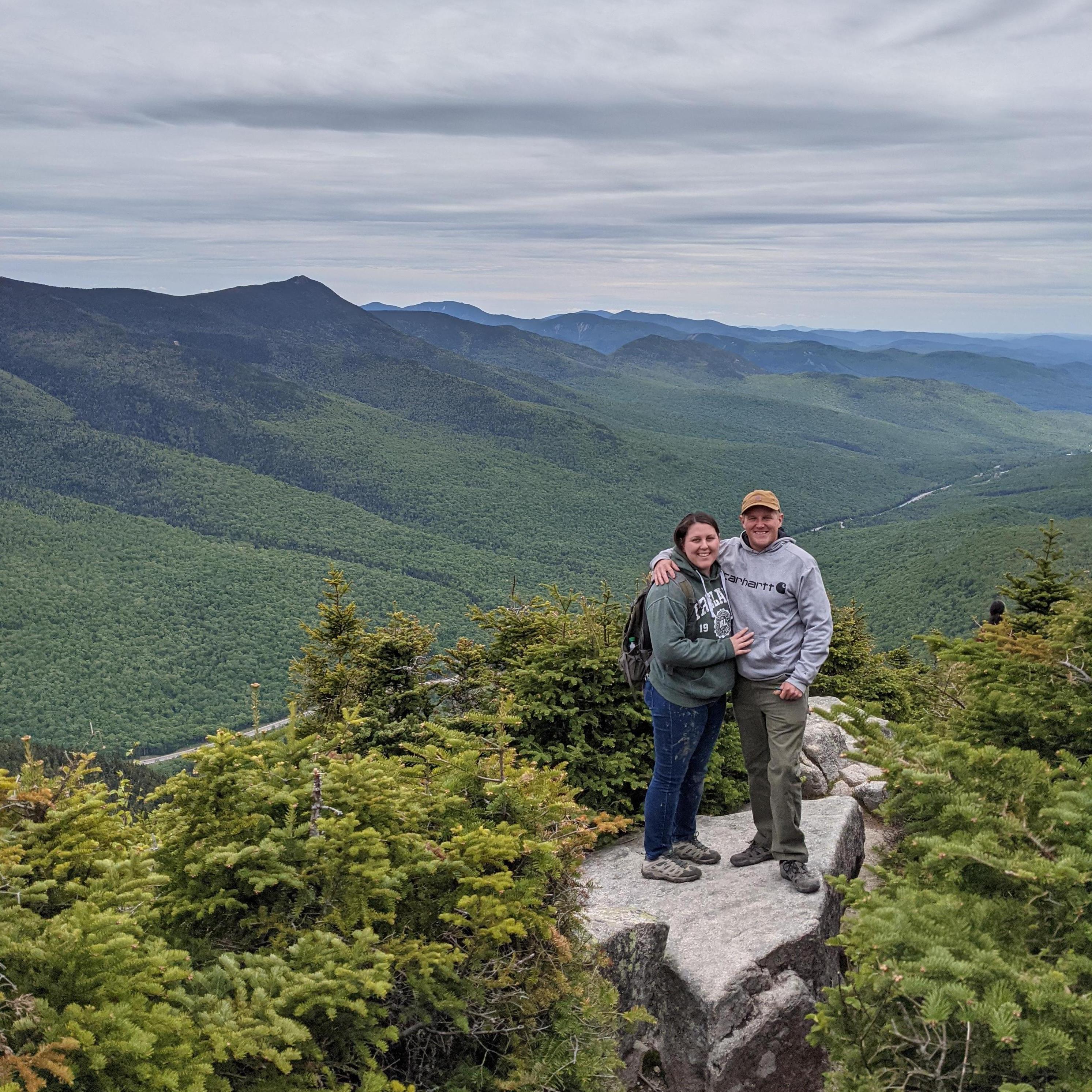 Engagement weekend hikes in the White Mountains.