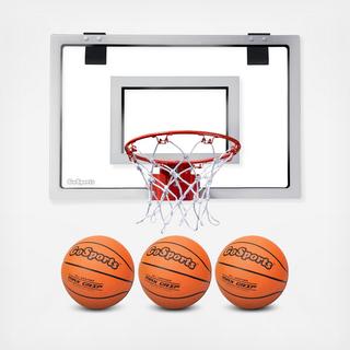 Basketball Door Hoop with 3 Premium Basketballs & Pump