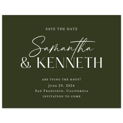 Green Typography Wedding Digital Save the Date - Sidney Landscape