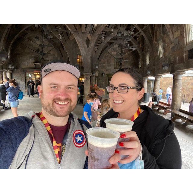 Our first pint of butter beer.