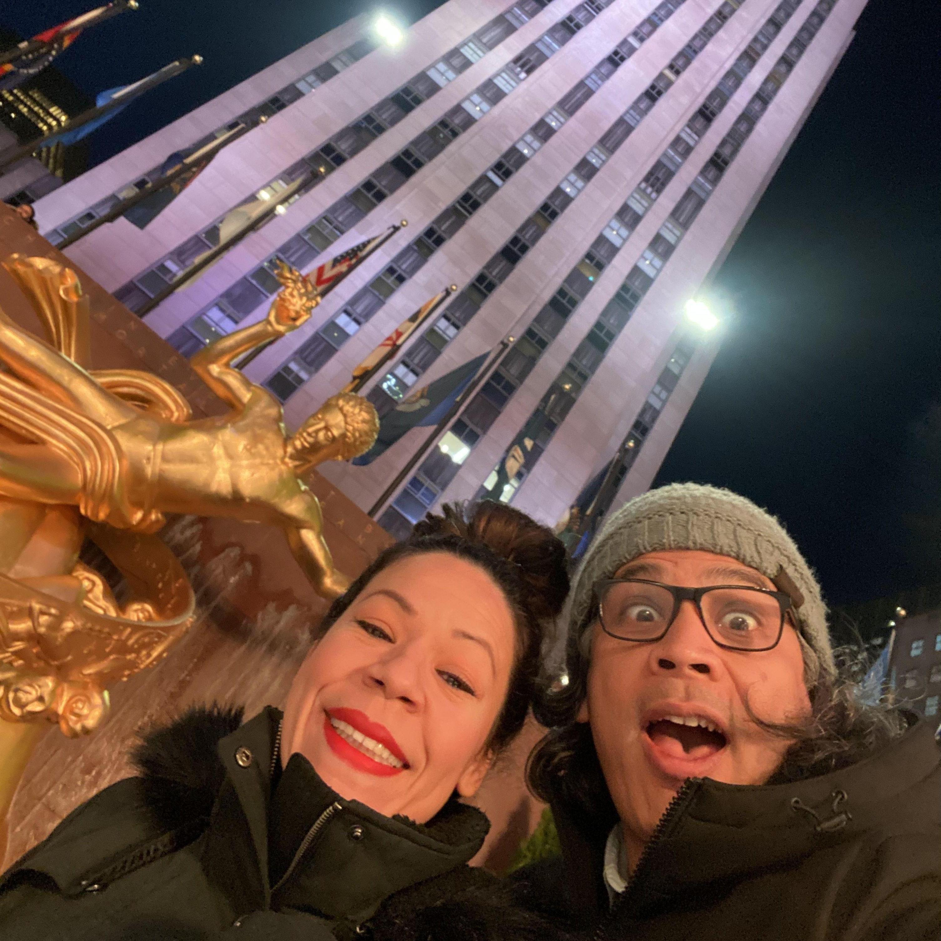 J's Bday in NY. Ice Skating in front of Rockefeller Plaza.