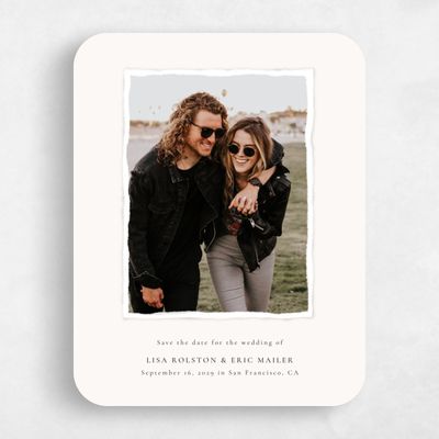 Beige Rounded Wedding Save the Date - Jayden Photo