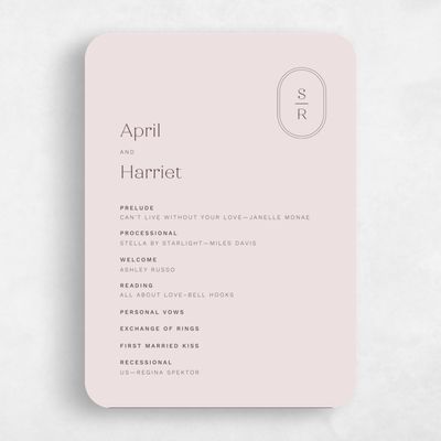 Pink Rounded Wedding Program - Bridgetown