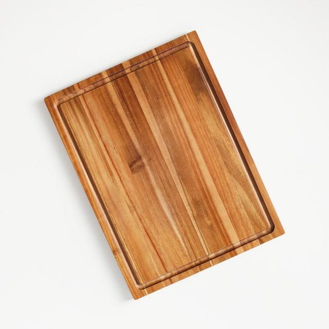Crate & Barrel Acacia Edge-Grain Cutting Board 20"x15"x0.75"