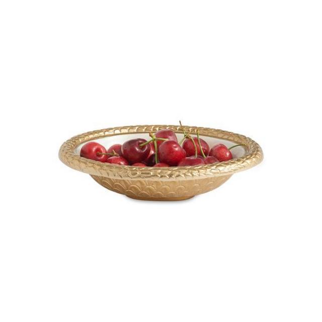 Florentine 8" Oval Bowl Gold Snow