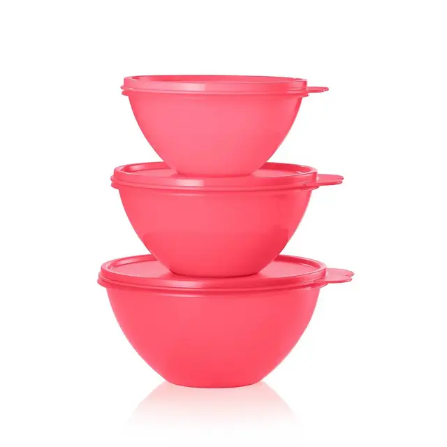 Tupperware 6pc Wonderlier Bowl Food Storage Set Pink