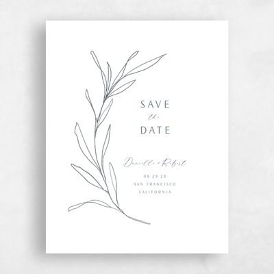 White Fall Wedding Save the Date - Avila Classic