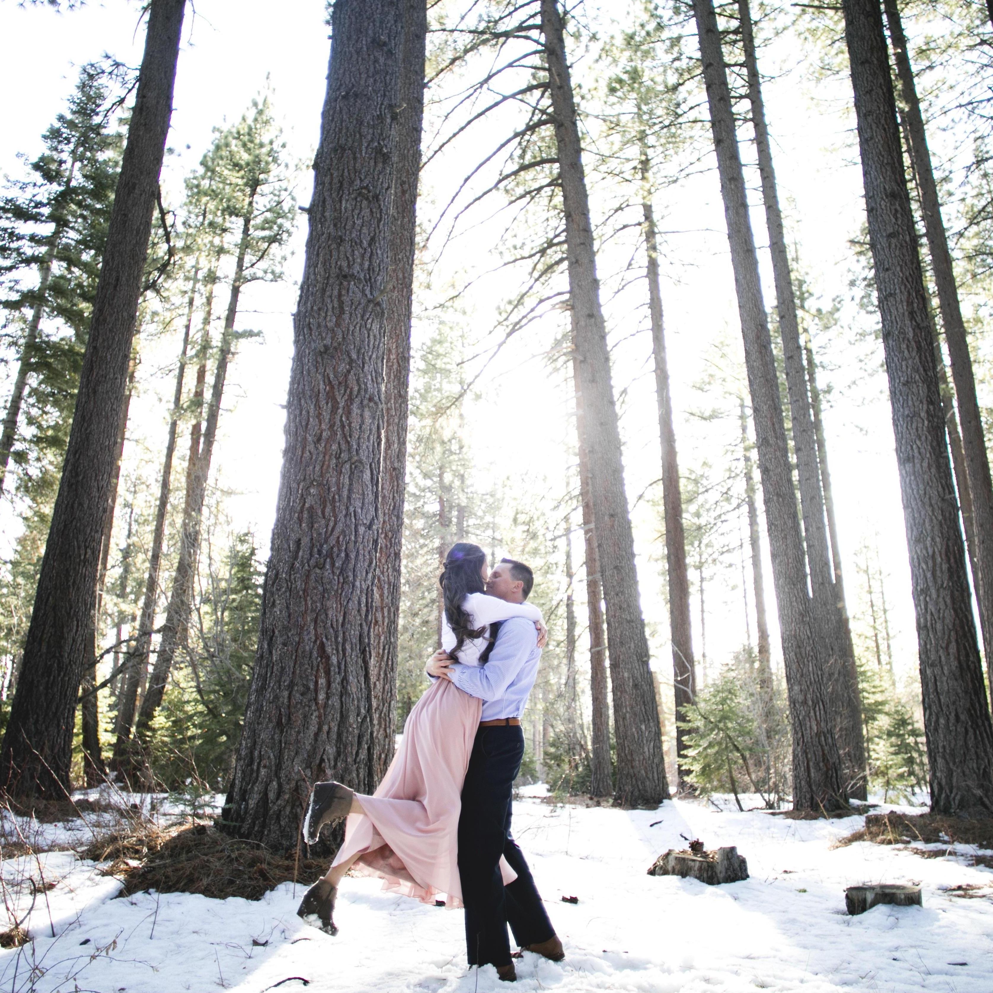 Some of our favorites from our engagement photo session at Skylandia Beach in North Lake Tahoe in March 2021!