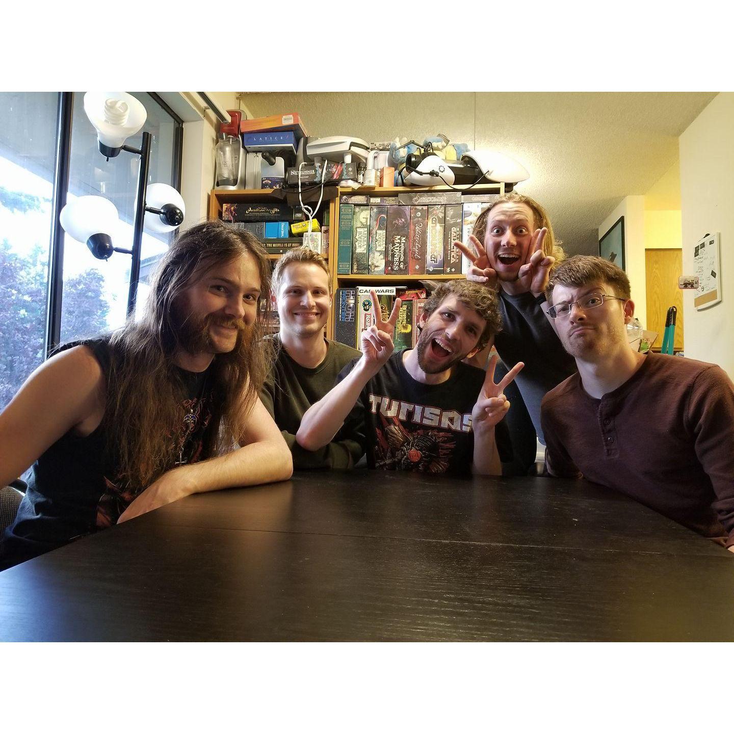 Adam and friends reuniting after college