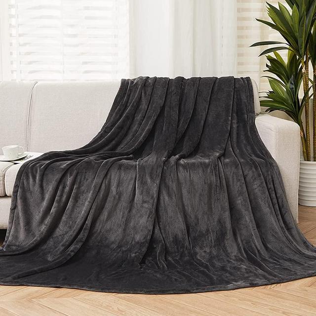 Electric Blanket Heated Throw, 72"x84" Reversible Flannel for Full Body, with 10 Hours Auto-Off & 4 Heating Levels and ETL Certification, Home Office Use & Machine Washable, Dark Grey