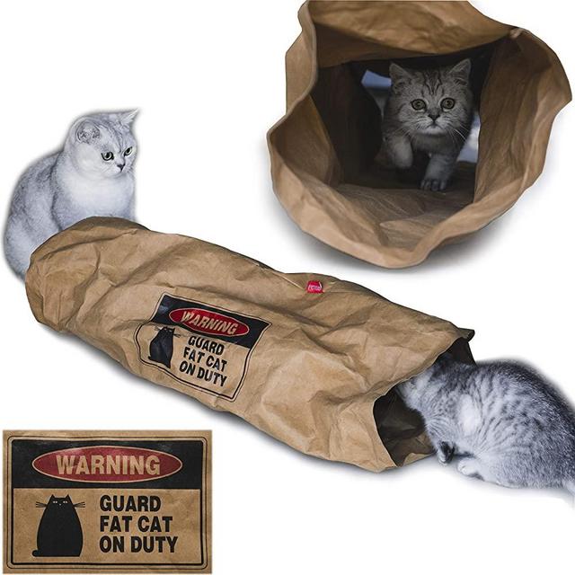 Unbreakable Cat Cave Tunnel Toy, Crinkle Paper Cat Tunnel for Indoor Cats, Cat Hideaway Tube Tunnel Toys, Rabbit Hideaway Bunny Hideout