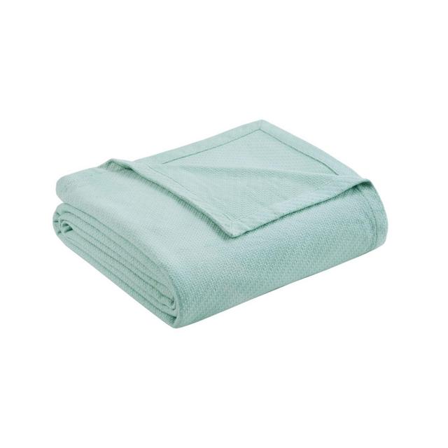 Madison Park Liquid Cotton Full/Queen Blanket in Seafoam