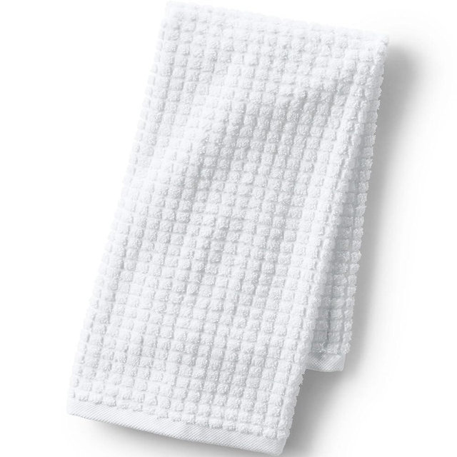 Lands' End Cotton Waffle Towel White Bath- Hand Towel