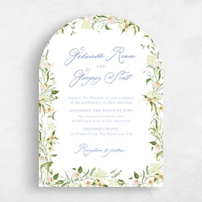 Blue Arch Wedding Invitation - Erica Border