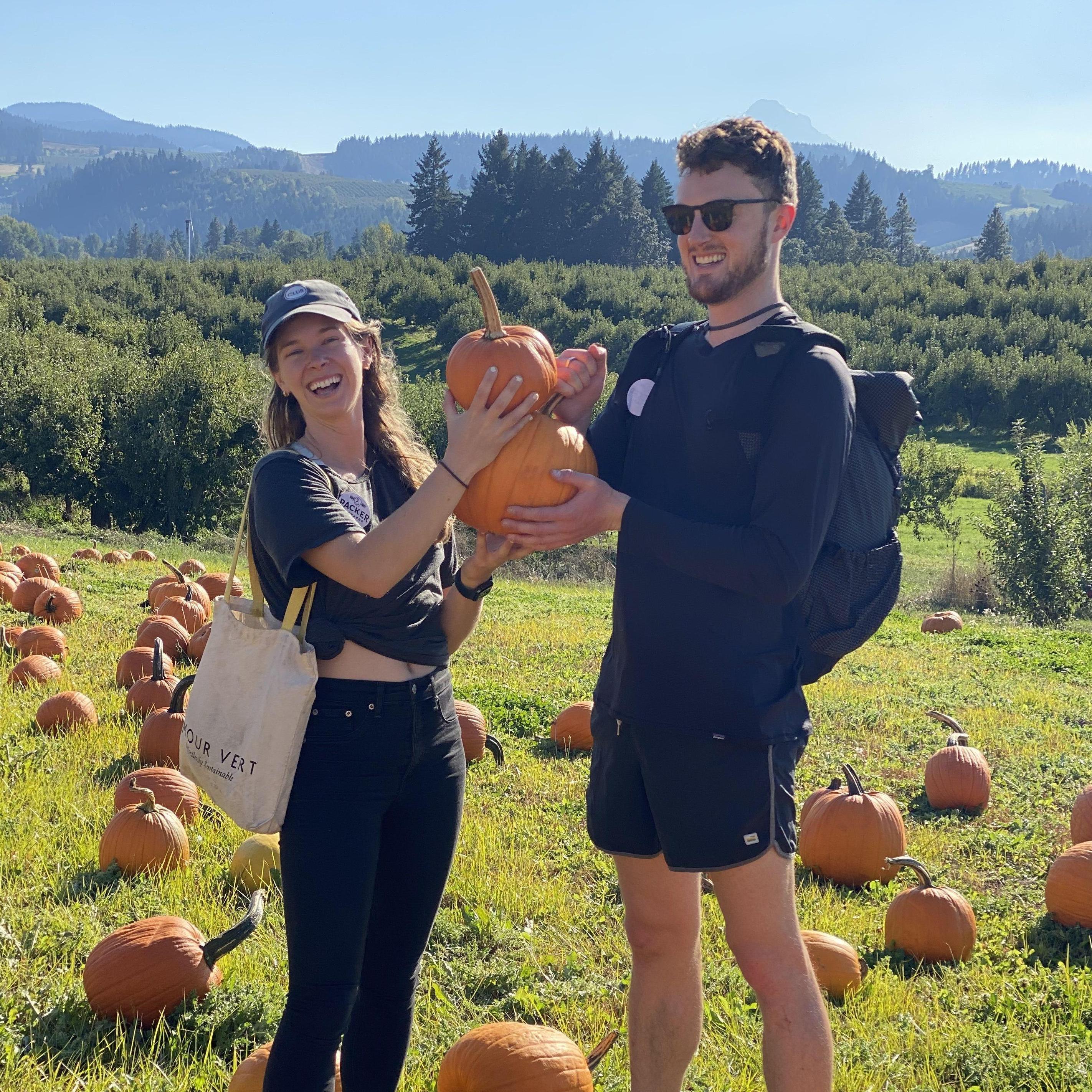 Picking out pumpkins in Hood River with Garrett and Phing.