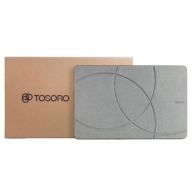 TOSORO - Stone Bath Mat, Diatomaceous Earth Non-Slip Stone Shower Mat - Quick Drying Absorbent Bath Stone Mat - Elegant & Modern Design, Easy to Clean (23.5 x 15 Graphite)