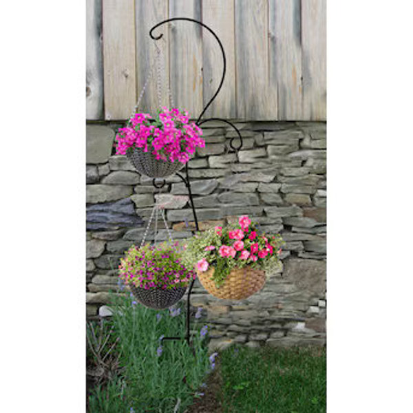 Style Selections 84-in Black powder coated Metal Scroll Shepherd's hook