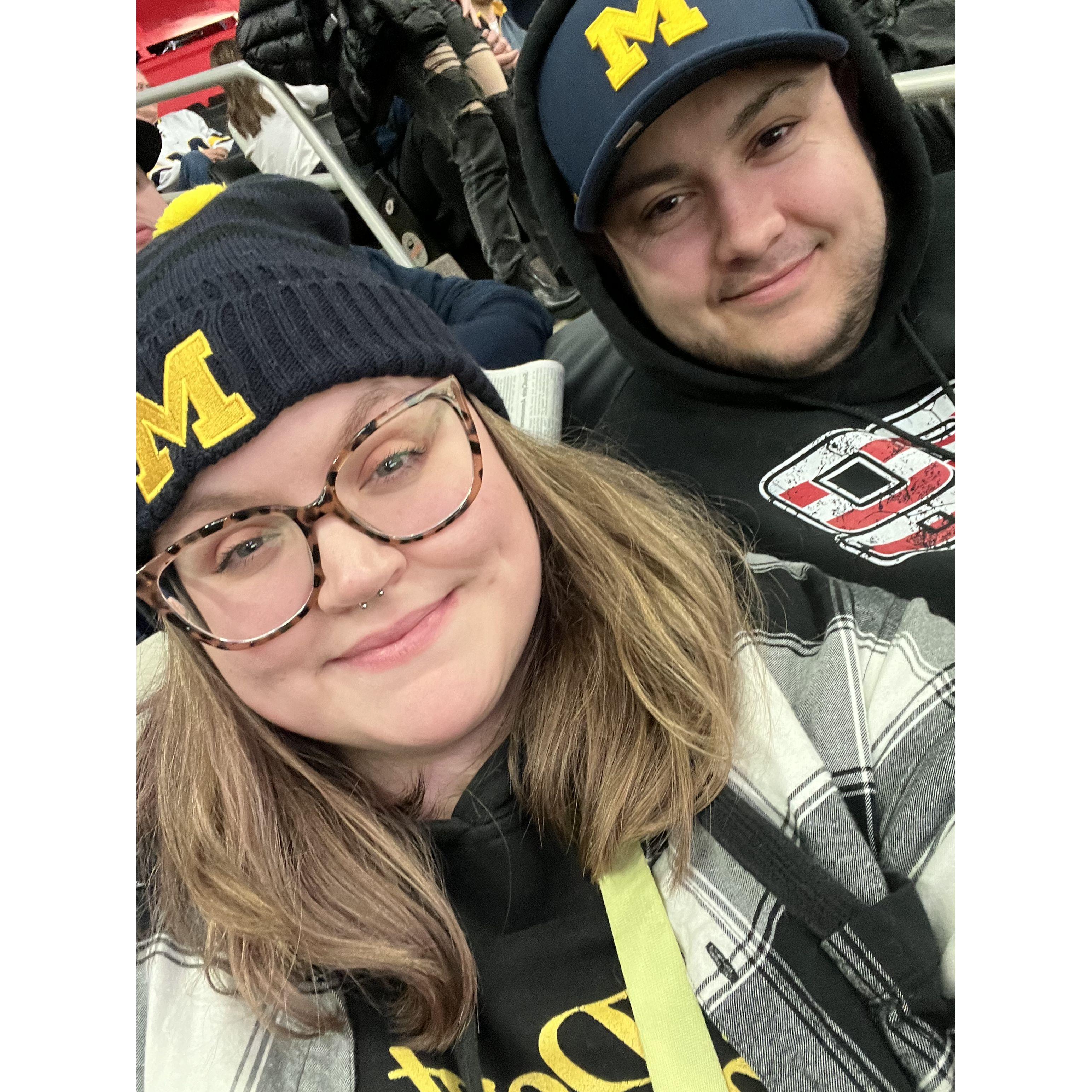 Maddie’s first hockey game! U of M vs Michigan State