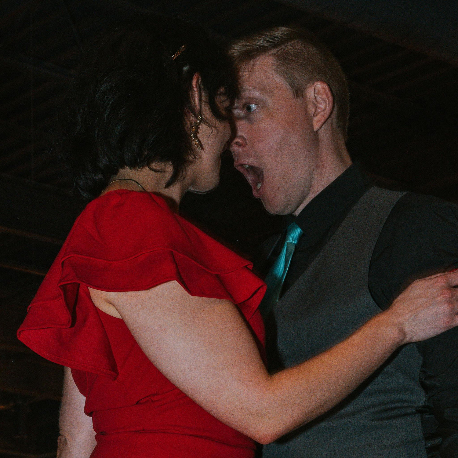 Kristi gave Dan her blessing shortly before this photo was taken.