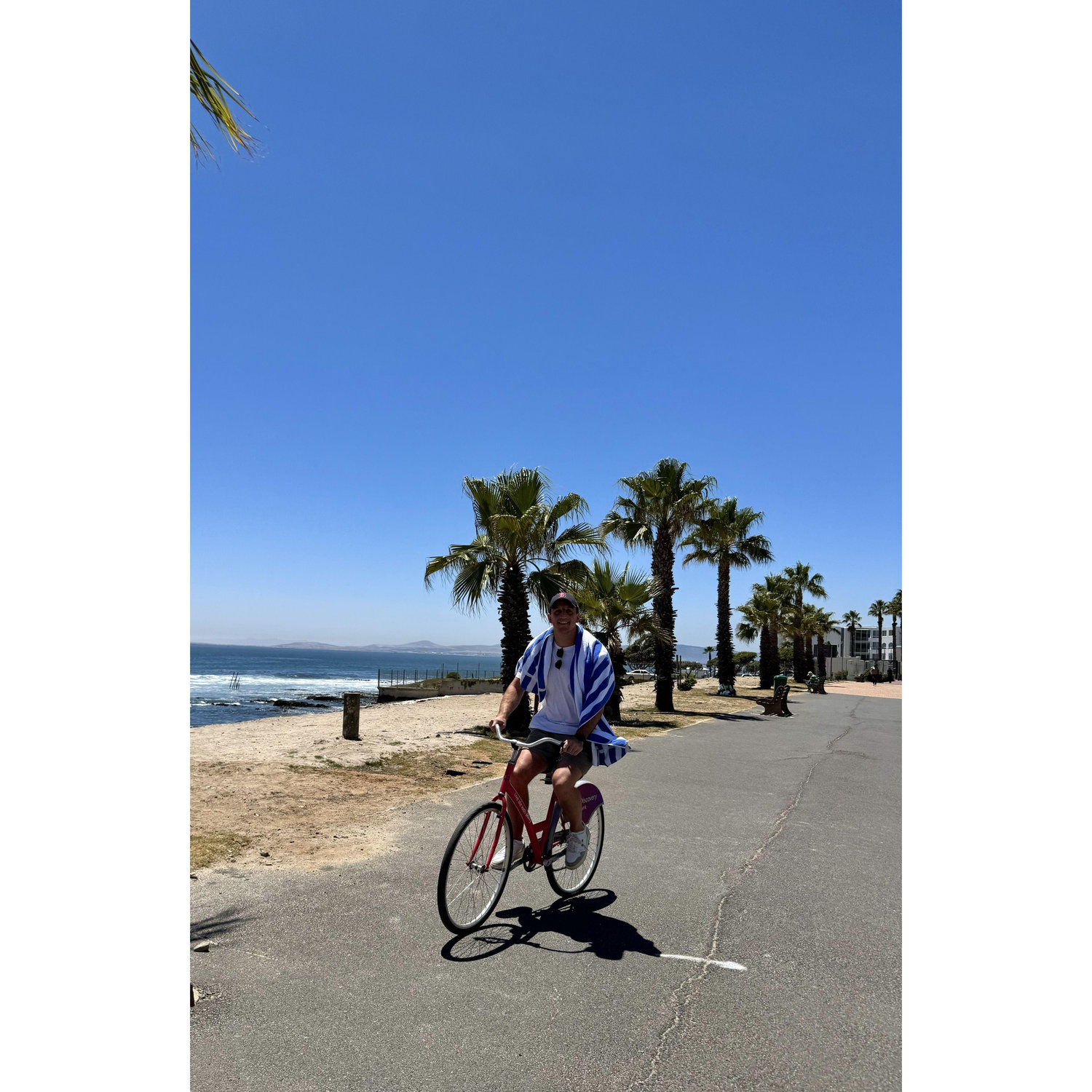 Sea Point cycles and swim, Cape Town