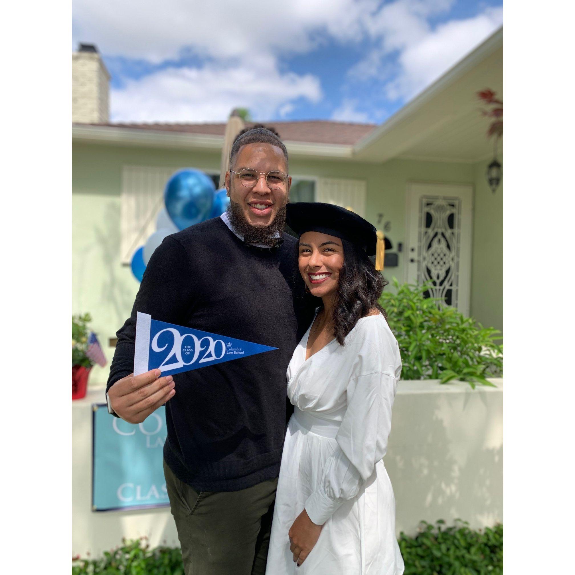 Marina's remote law school graduation