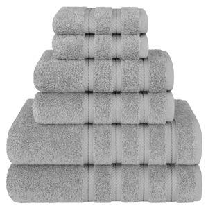 American Soft Linen Luxury Turkish 6 Piece Towel Set, 100% Cotton Soft Absorbent Bath Towels for Bathroom