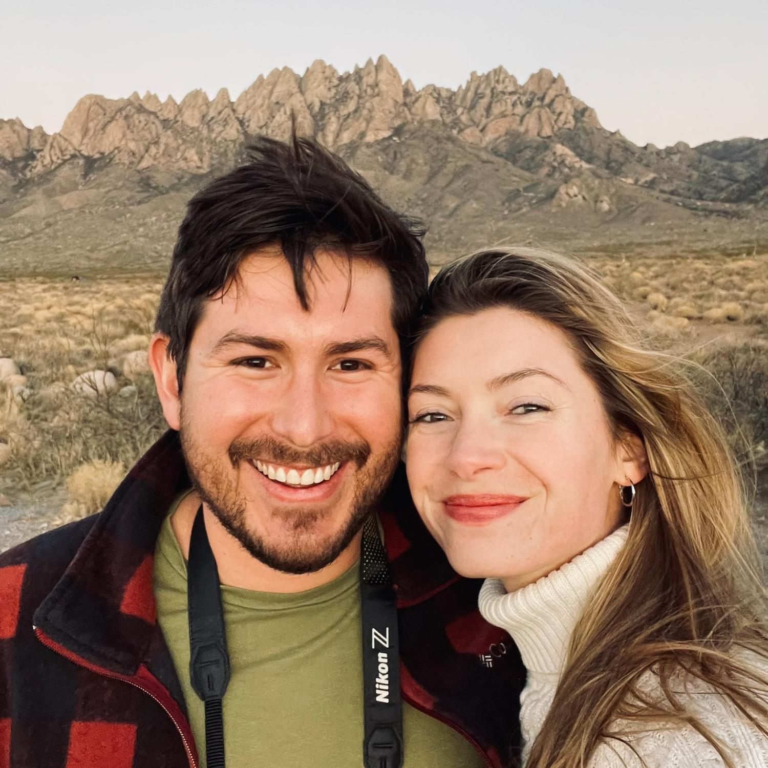 2021: Catching the sunset at the Organ Mountains in Las Cruces, NM, where Sarah grew up.