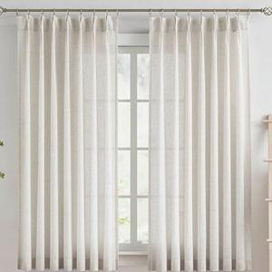 Sheer Curtains | 42" Wx72 L (Pack of 2) | Color: Natural/Pinch