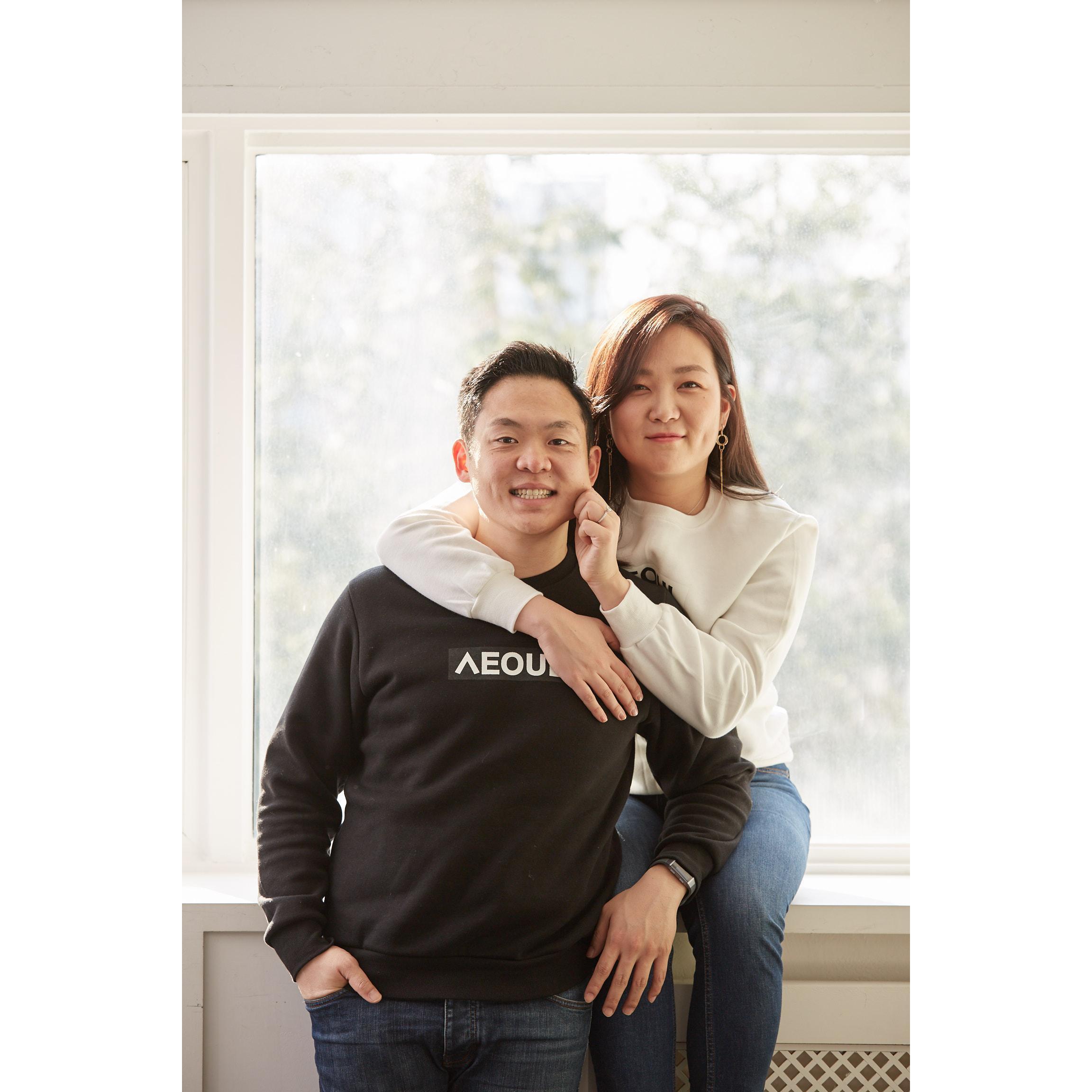 A cute candid moment in Korea together.