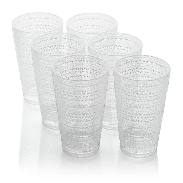 Certified International 22oz Acrylic Ice Tea Glasses Santa Fe Clear