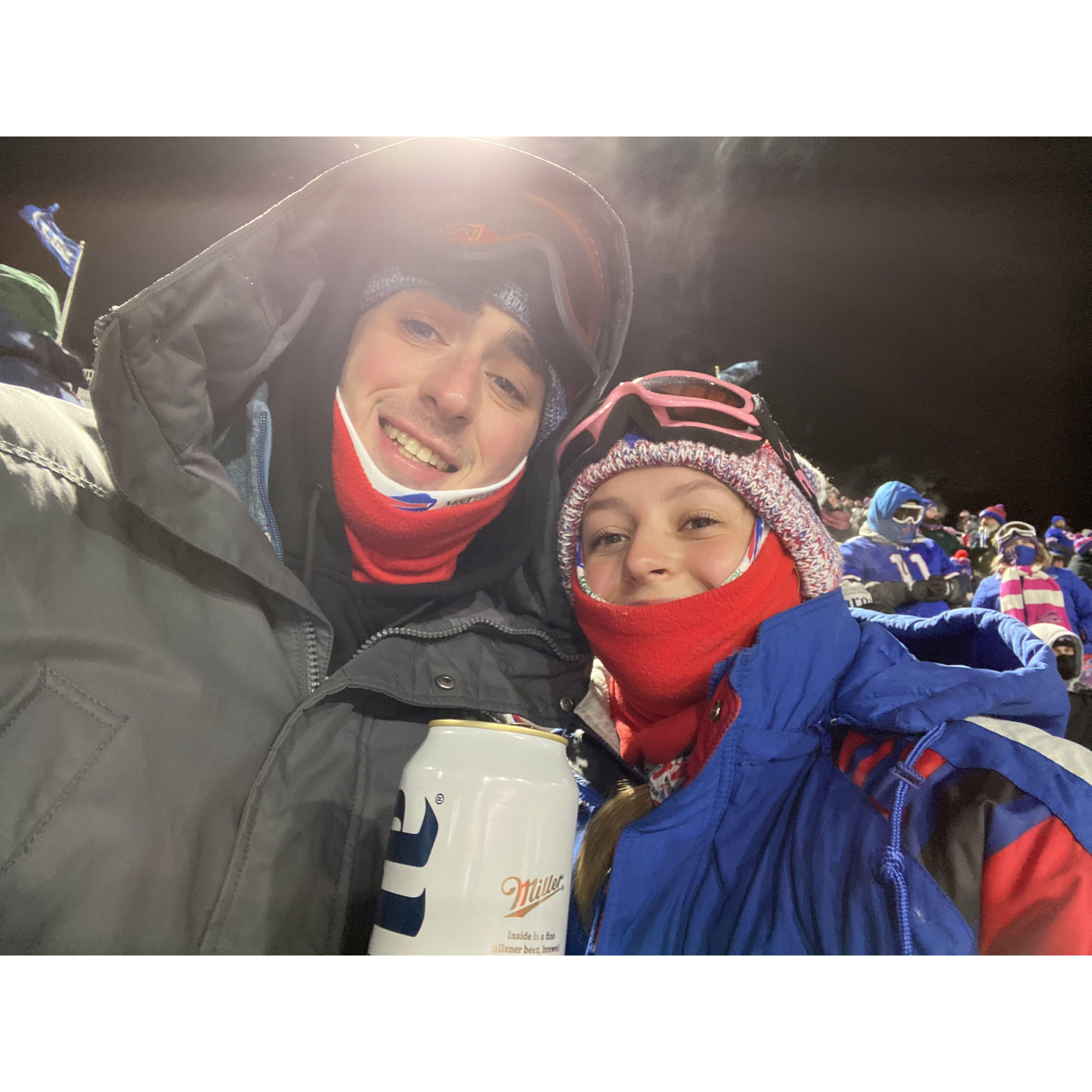 The -5 degree Patriots game following a weekend in Fort Myers!