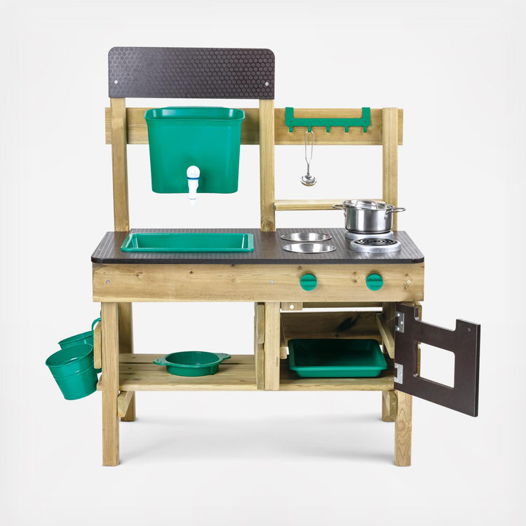 Hape, Wooden Outdoor Kitchen Playset with Accessories | Zola Baby