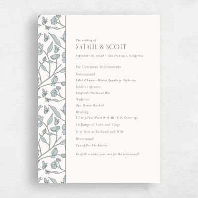 Multi-Colored Wedding Program - Isabeau