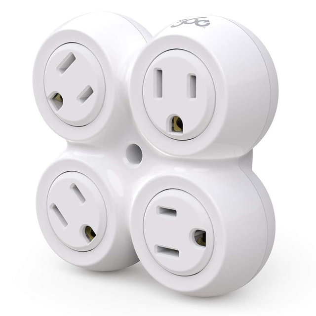 360 Electrical 36031 Revolve Basic 4 Rotating Adapter Multi-Outlet, No Size, White