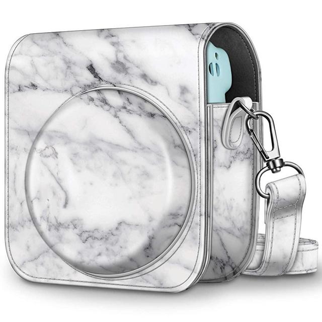 Fintie Protective Case for Fujifilm Instax Mini 11 Instant Camera - Premium Vegan Leather Bag Cover with Removable Adjustable Strap, Marble
