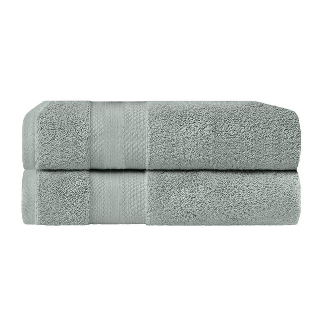 Luxury Cotton Heavyweight Solid Plush 2-Piece Bath Towel Set, Olive Green - Blue Nile Mills