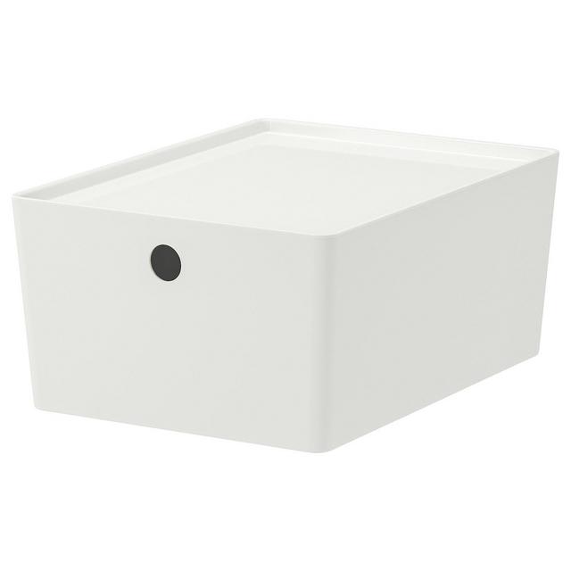 KUGGISBox with lid, white10 ¼x13 ¾x6 "