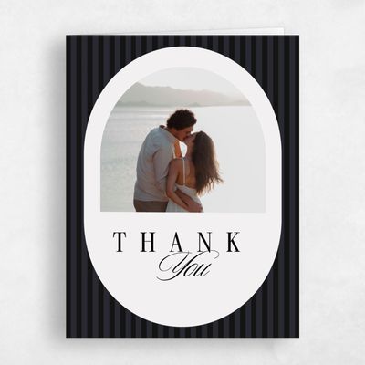 Black Portrait Wedding Thank You - Madison Photo