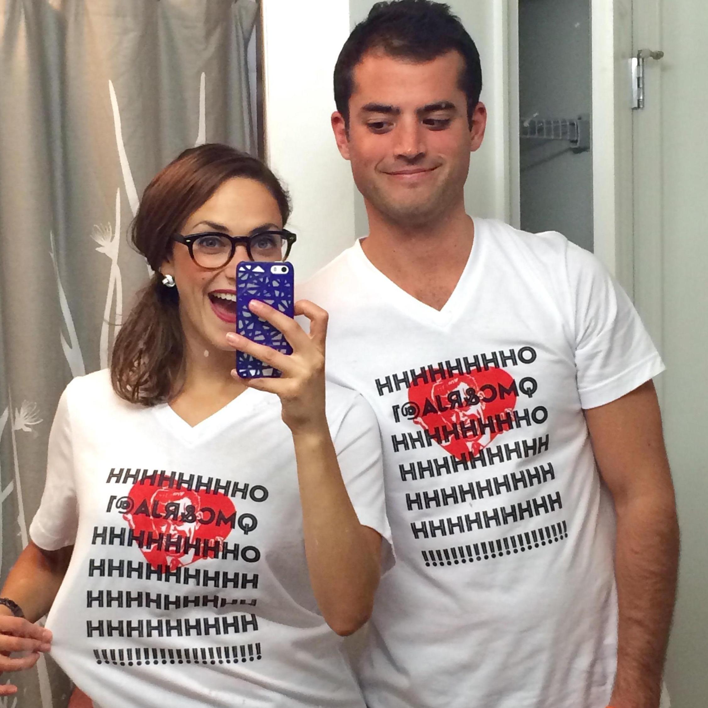 This was our first anniversary! These silly t-shirts were Quentin's present to Rebecca and they have worn them a lot over the years!!!