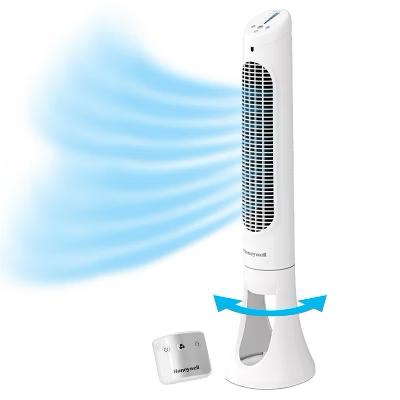 Honeywell - QuietSet 5-Speed Oscillating Tower Fan - White