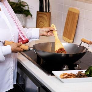 JOYCE CHEN Classic Series 14-Inch Carbon Steel Wok with Birch Handles